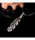 MJ011 -  Texture leaves feather pendant